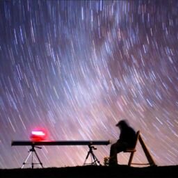 Astro Observing Chair at night Milky Way